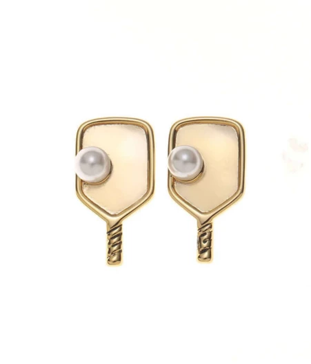 Pickleball Pearl Stud Earrings